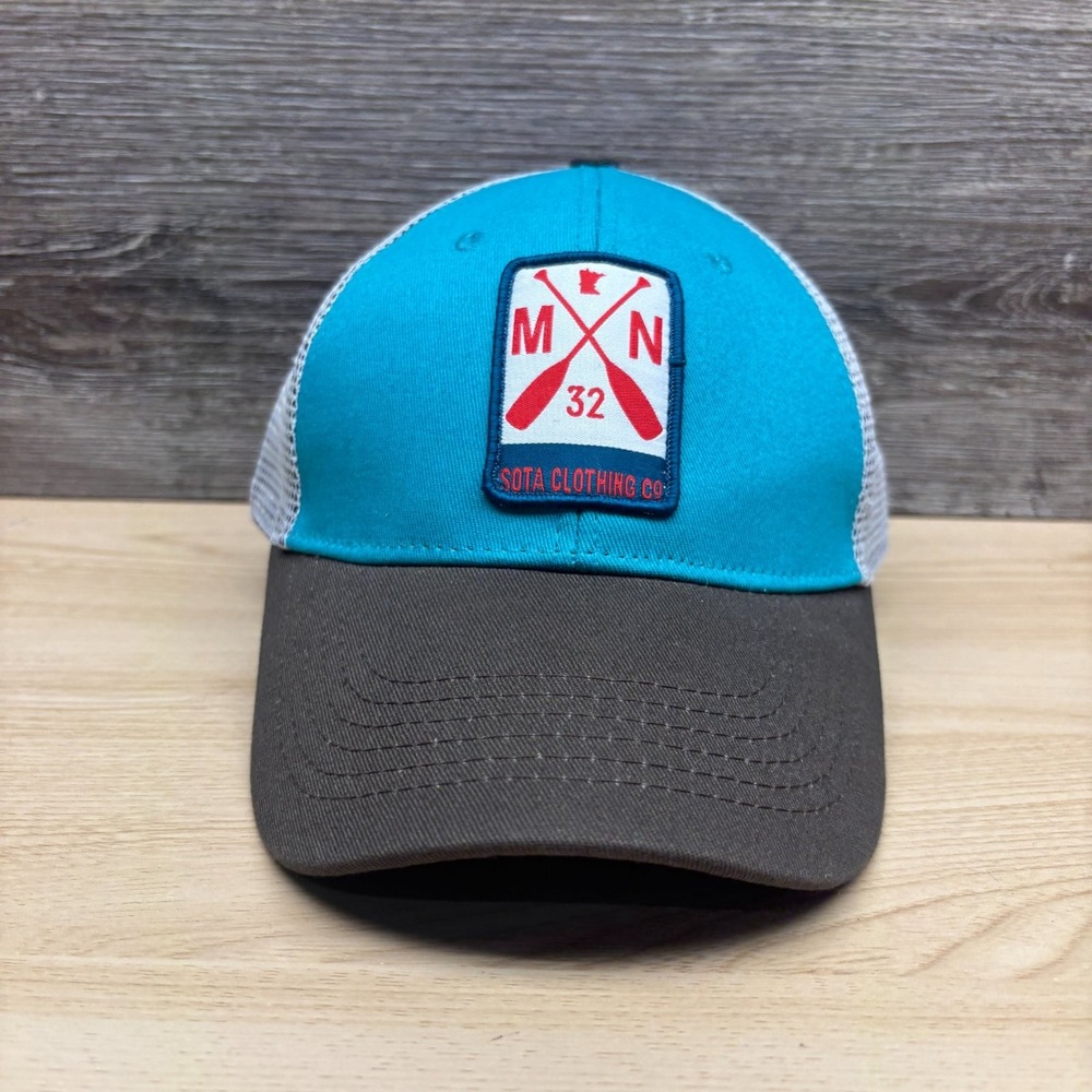 Sota Clothing Co Minnesota Hat Cap Snap Back Blue Gray Trucker Mesh Patch Mens